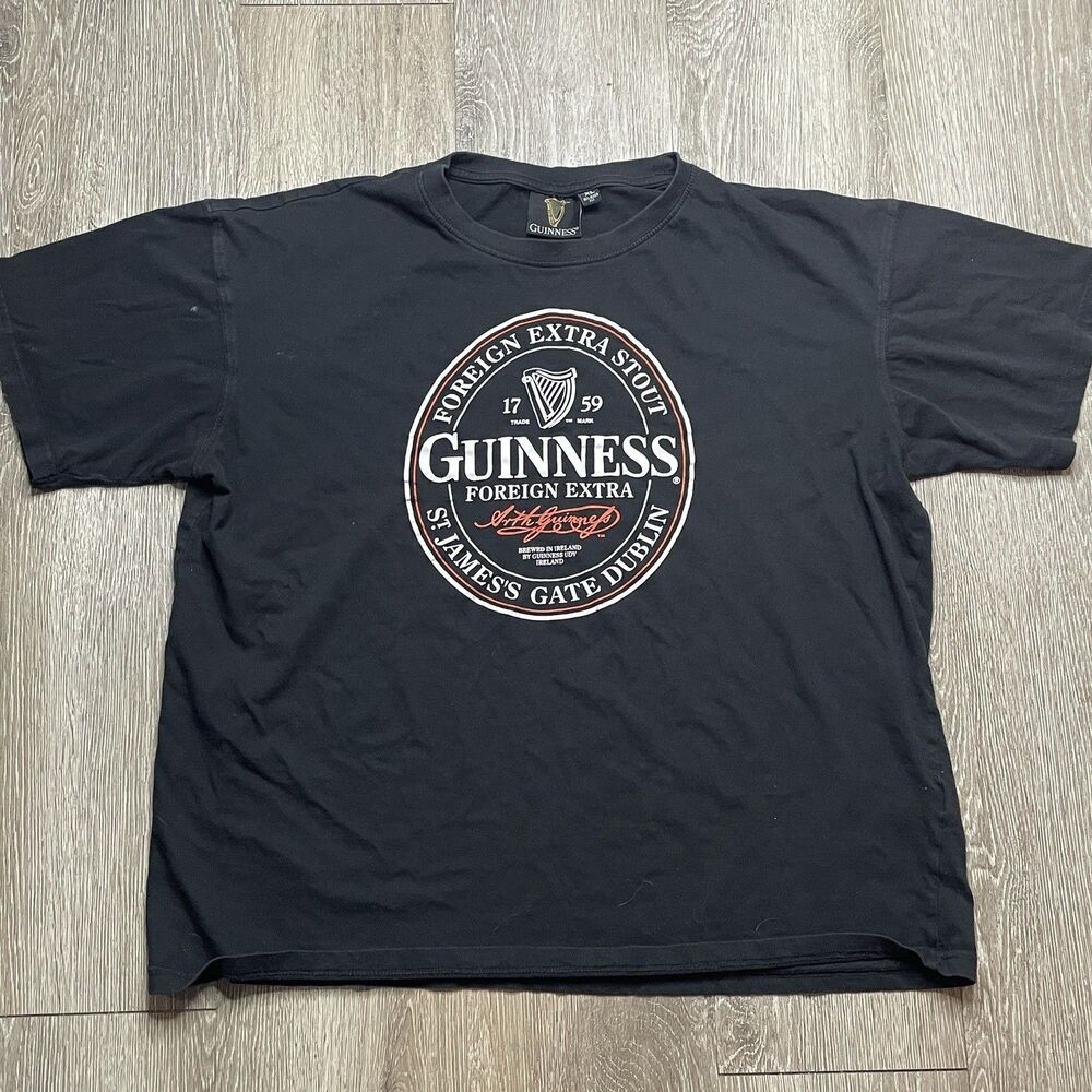 Guinness Foreign Extra Stout Graphic Print Black T-Shirt XL